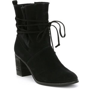 TOMS Black Suede Tie Booties - Size 6